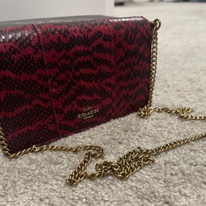 Coach snakeskin chain crossbody bag